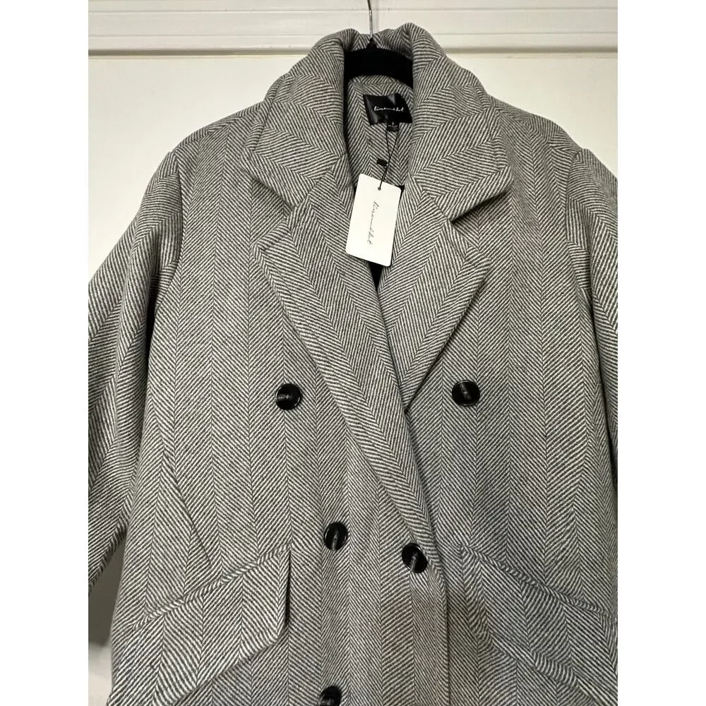 Line and Dot Paola Coat Heather Grey Wool Blend Size Small NWT Button Closure